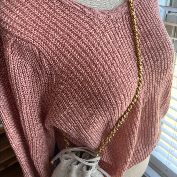 Soft Pink Cropped Lightweight Sweater - Picture 6 of 6